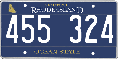 RI license plate 455324