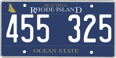 RI license plate 455325