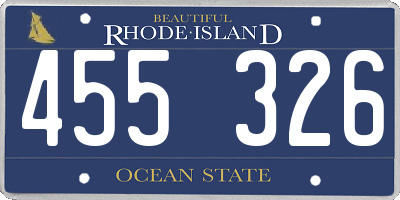 RI license plate 455326