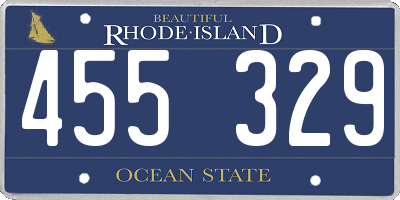 RI license plate 455329