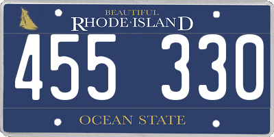 RI license plate 455330