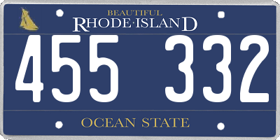 RI license plate 455332