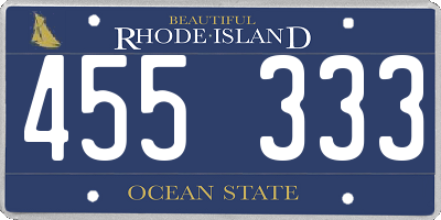 RI license plate 455333