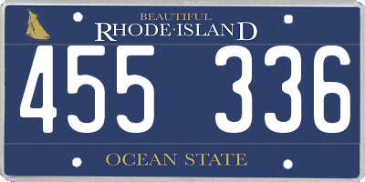 RI license plate 455336