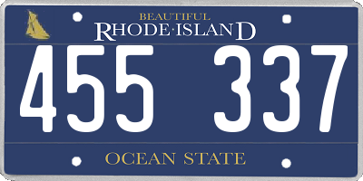 RI license plate 455337