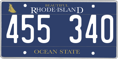 RI license plate 455340