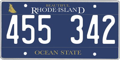 RI license plate 455342