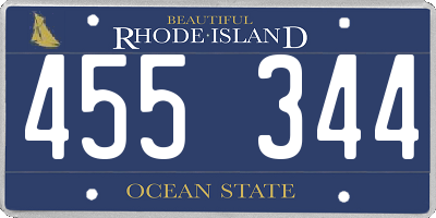 RI license plate 455344