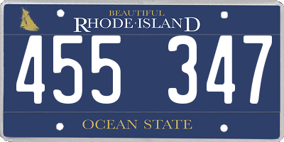 RI license plate 455347