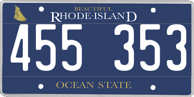 RI license plate 455353