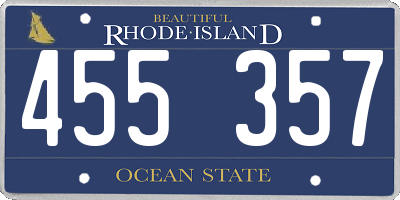 RI license plate 455357
