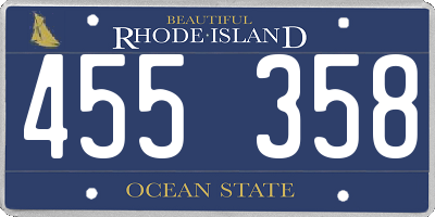 RI license plate 455358