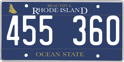 RI license plate 455360