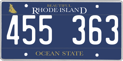 RI license plate 455363
