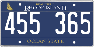 RI license plate 455365