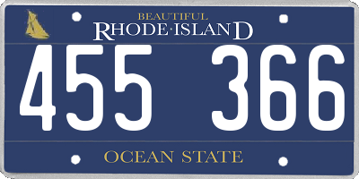 RI license plate 455366