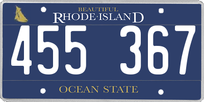 RI license plate 455367