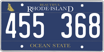 RI license plate 455368