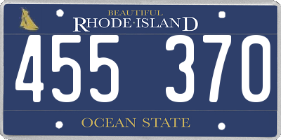 RI license plate 455370