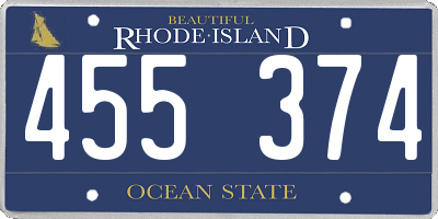 RI license plate 455374