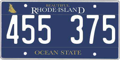 RI license plate 455375
