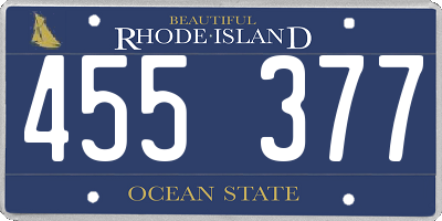 RI license plate 455377