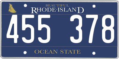 RI license plate 455378