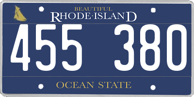 RI license plate 455380
