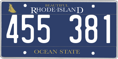 RI license plate 455381
