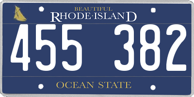 RI license plate 455382