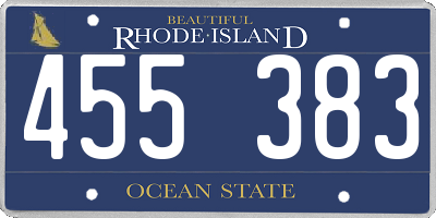 RI license plate 455383