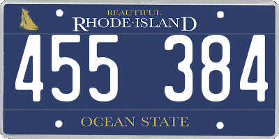 RI license plate 455384