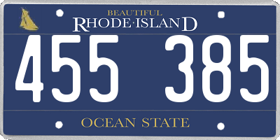 RI license plate 455385