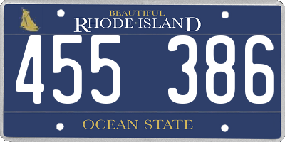 RI license plate 455386