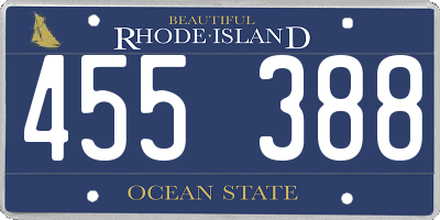 RI license plate 455388