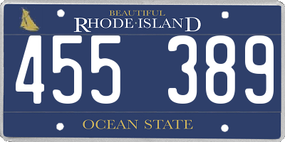RI license plate 455389
