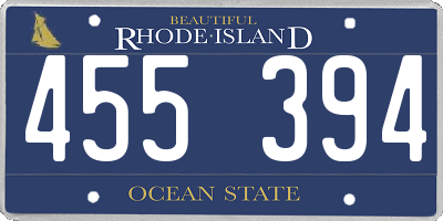 RI license plate 455394