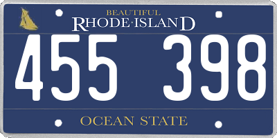 RI license plate 455398
