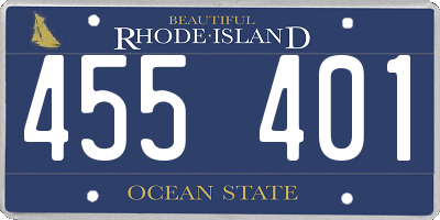 RI license plate 455401