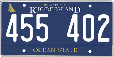 RI license plate 455402