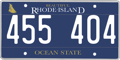 RI license plate 455404
