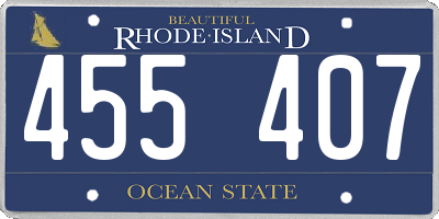 RI license plate 455407