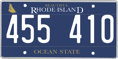 RI license plate 455410