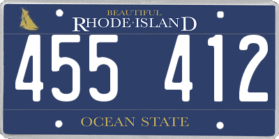 RI license plate 455412