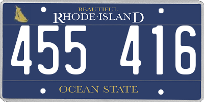 RI license plate 455416