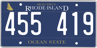 RI license plate 455419