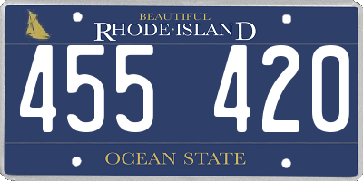 RI license plate 455420