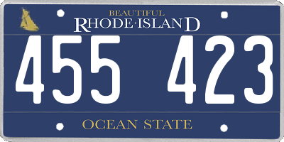 RI license plate 455423