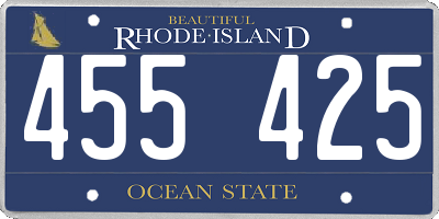 RI license plate 455425