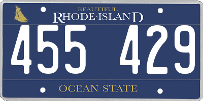RI license plate 455429